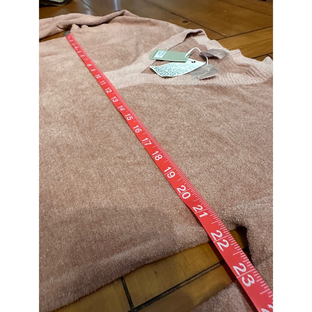 Barefoot Dreams CozyChic Ultra Lite Color Block V-Neck Tunic Wild Rose MP NEW - Picture 6 of 9